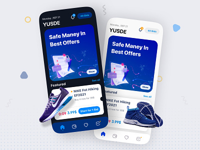 "Shopping In Best Discounts" app design