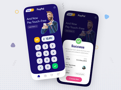 Digital Wallet Mobile Design cards currency digital wallet failed menu menubar mobile money money app navigation pay payment paypal success message wallet