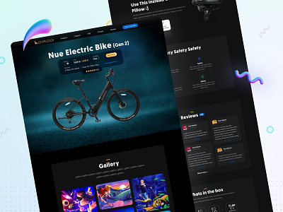 Bicycle Product Page UI Design 3d bicycle branding car dark ui graphic design landing page product product page ui
