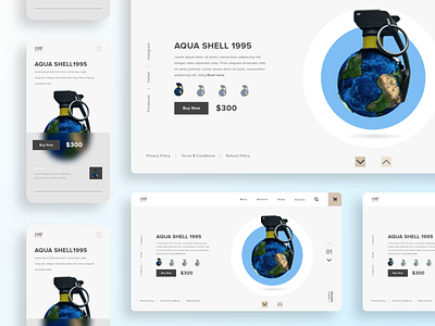Cool the world - Grenade Launch art blue branding cool creative design ecommerce editing grenade illustration landing page manipulation mobile page product ui uiux web website world