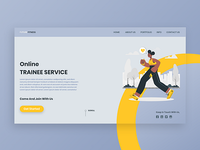 Trainee Service app branding design fitness graphic design landing page online gym trainee app ui ux web