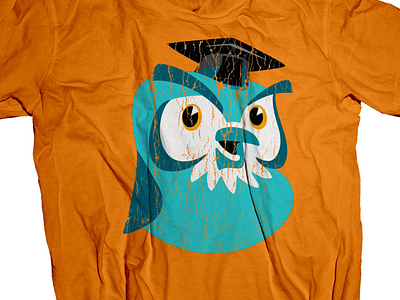 Owl academic cap illustration logo owl