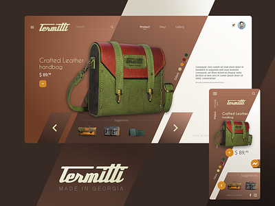 Termitti bags design handcraft leather simple ui ux web website