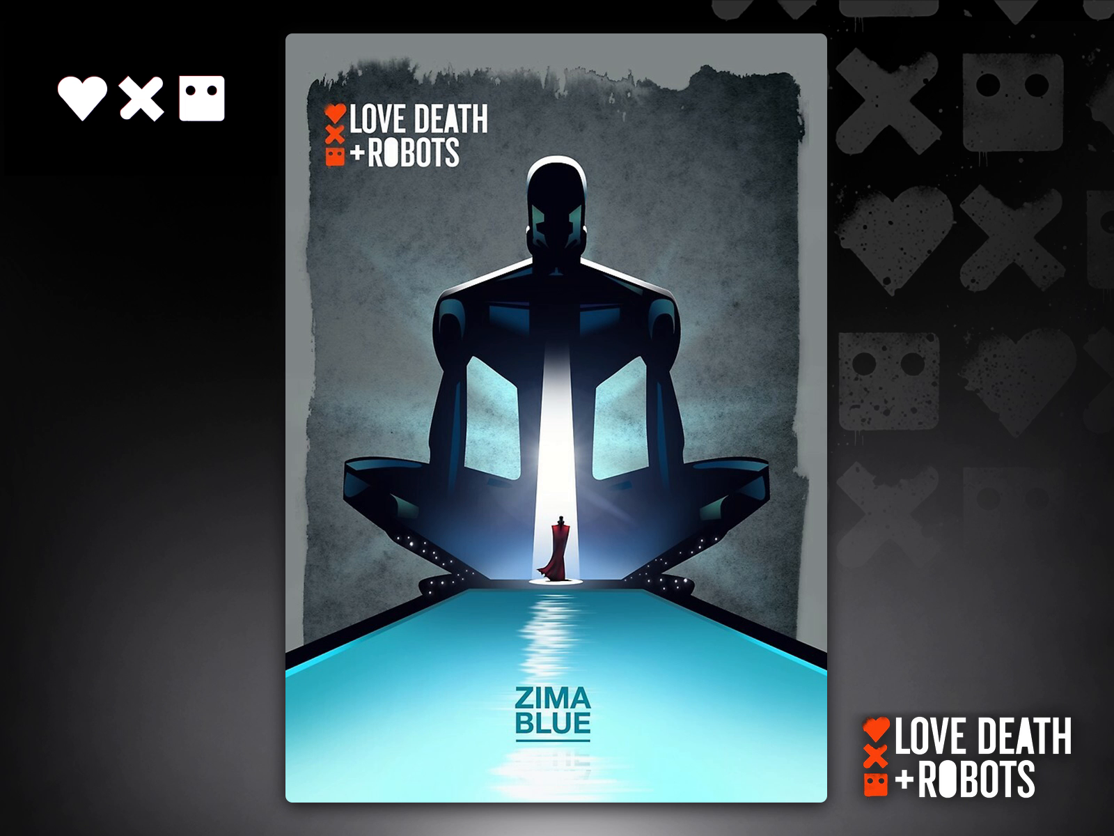 Love Death + Robots - Zima Blue Poster illustration by Giorgi Artman on