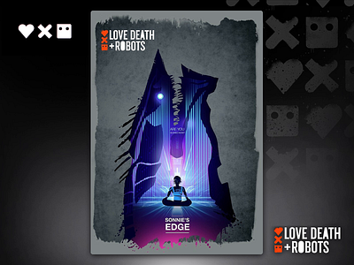 Love Death + Robots - Sonnie's Edge Poster illustration aliens cyberpunk digitalart fight illustration lovedeathandrobots netflix poster poster art poster design robots