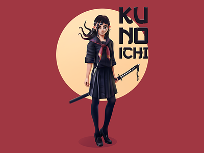 Kunoichi 3d art character girl illustration japanese art katana ninja samurai shinobi weapon