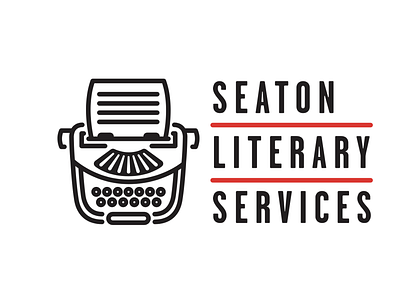 Unchosen Logo Direction | Literary Services Typewriter branding design graphic design icon illustration logo logo design retro thick line typewriter typo typography