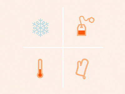 Warm & Cool Icons icon illustration kombucha oven mit revive snowflake tea bag thermometer vector