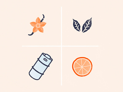 Revive Kombucha Icons design floral graphic design icon illustration keg kombucha orange retro tea vector art