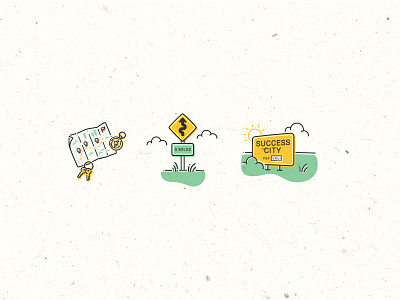 Spot Illustrations for Twine = Road Trip compass graphic design icon illustration map road sign roadtrip spot illustration