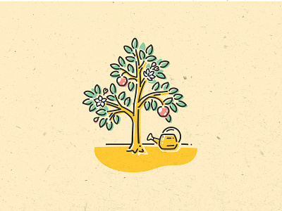 Spot Illustration for Twine - Apple Tree apple tree graphic design icon illustration spot illustration tree vector watering can