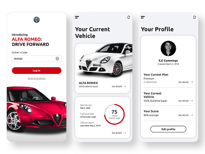 Alfa Romeo App Concept alfaromeo app appdesign auto automobile car carconcept interactiondesign interface sketch uidesign userexperience uxdesign