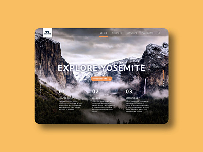 Explore Yosemite Landing Page Concept creativedesign designthinking digitaldesign interface landingpage layout nature outdoor process responsive serenity sketch travel yosemite yosemitepark