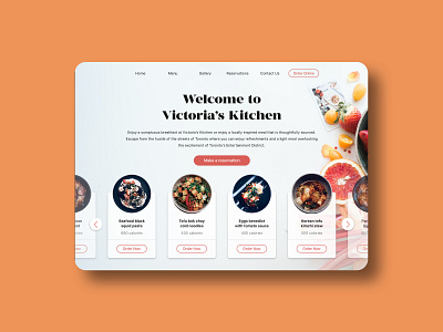 Victoria's Kitchen 🍜🍝👩🏻‍🍳 app appdesigner appinterface chefskitchen creativedesign design interface kitchen landingpage photoshop sketch ui web webdesign