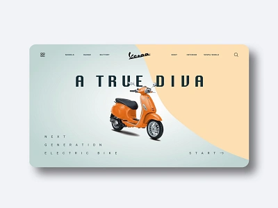 Vespa 75 years young 🏍 🔥⚡️ adobexd appdesigner dailyui design digitaldesign electric bike electricbike illustration landingpage microinteraction prototype prototype animation sketch ui vespa vespaelectrica vespaworld webdesign