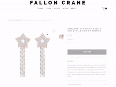 E-commerce Call to Action + Product Page for Fallon Crane