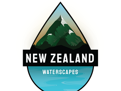 New Zealand Watercapes branding clean design flat icon identity illustration logo logodesign typography ui