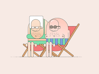 Oldcouple 2d animation character design frame by frame illustration