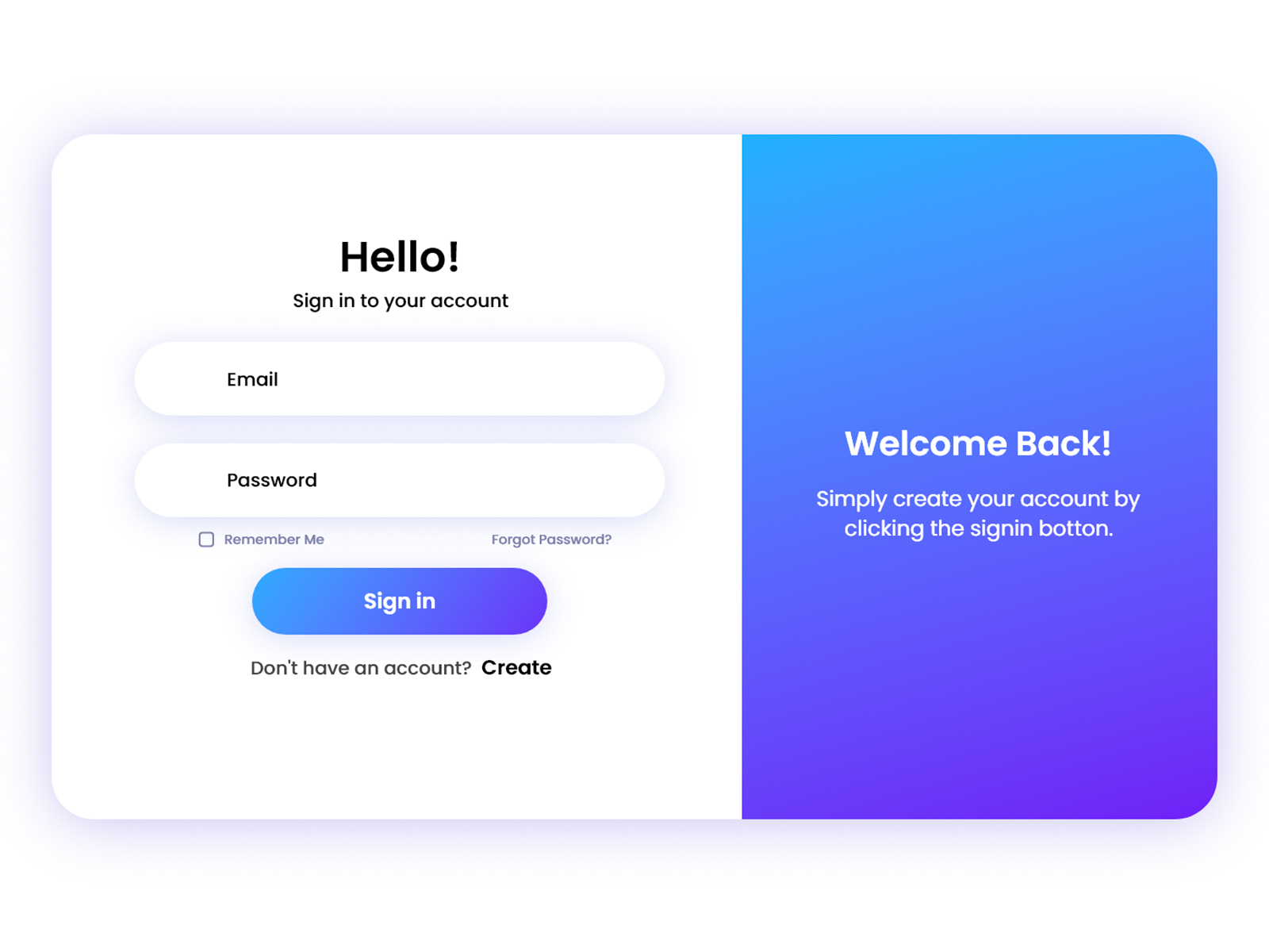 Sign in Page by Akshay sharma on Dribbble