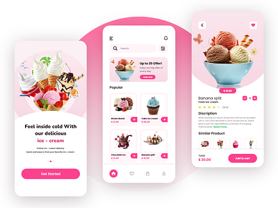 E-commerce Ice Cream App Ui Design