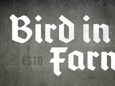 Bird in Hand Farms lettering typography