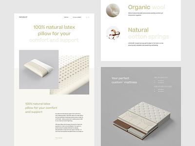 Web Design for Naturalist Mattress brand. branding clean design eco identity interaction landing layout mattress minimal natural naturalist organic outer page studio ui ux web website