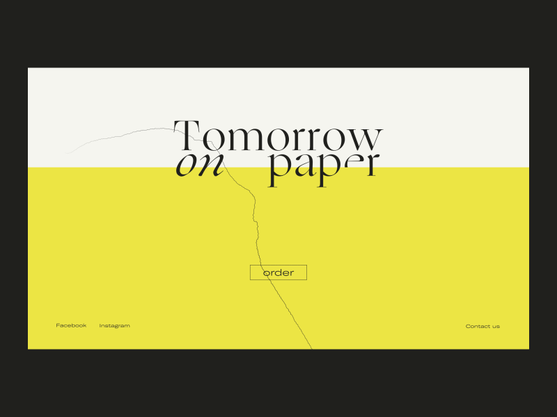 Landing page for Tomorrow on Paper e-shop loop interaction gif website web design web typography branding homepage shot first design