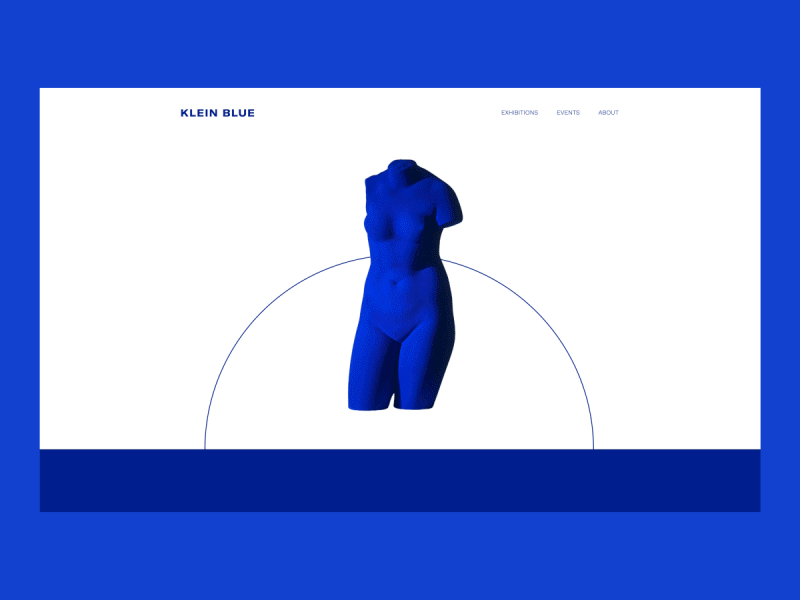 Homepage Concept - Klein Blue art blue clean concept homepage interaction interface klein landing minimal page parallax scroll scrolling ui ux web website white yves