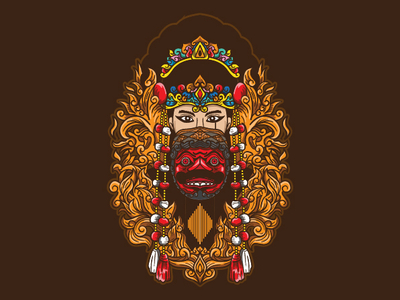 kelana cirebon dance mask by Bayu Baluwarta on Dribbble