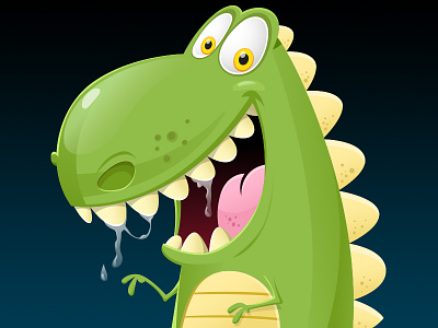 Mr. Dino avatar cartoony charactar dinosaur vector