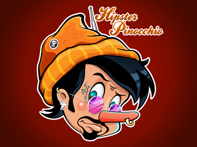 Hipster Pinnochio character disney fanart pinocchio vector