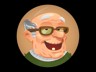 Granddad avatar art avatar character cute dad granddad grandpa senior vector