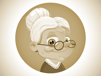 Grandma' avatar avatar cartoony character grandmom vector