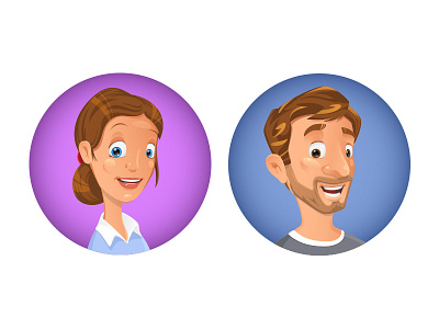 Mom & Dad avatar cartoony icon parent parents vector