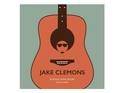 Jake Clemons - In Your Lving Room Tour acoustic afro clemons guitar jake music musician poster retro tour