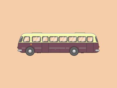 Vintage bus bus illustrator public transport vintage