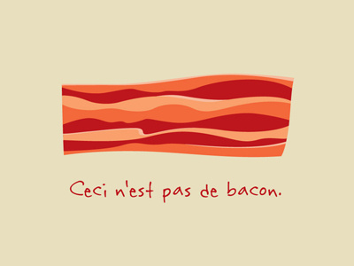 This is not bacon bacon decoration home illustration vintage look wall art