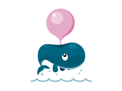 Bubble Gum Baby Whale bubble gum cartoon cute fish vector water whale