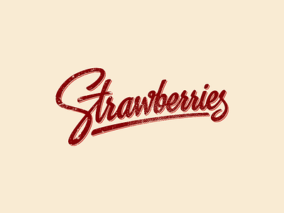 Strawberries custom custom type design lettering logo logotype script texture type typography vector vintage