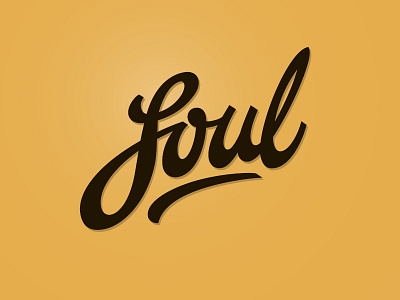 Soul brand brush calligraphy lettering logo script sketch soul typeface yellow