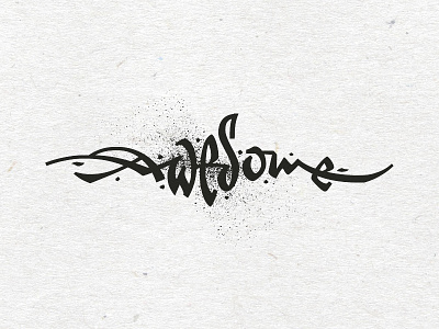 Awesome awesome design grunge ink lettering letters letterworks logo type typography