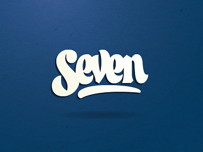 Seven blue brush calligraphy customtype lettering letters script seven type wordmark