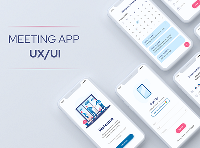 Meeting App UI/UX branding calendar design event illustration illustrator meet vector web website