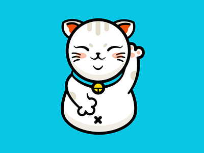 Lucky Cat ai blue cat cute graphic icon illustration kitty lucky smile