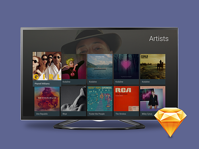 Android TV UI Kit . Sketch