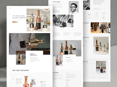 Landing Page for Wine Decanter branding decanter design dribbble elegance elegant eto intelligent landing page concept landing page design landing page ui presentation ui web web design website wine