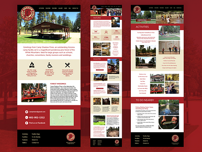 Camp Shadow Pines branding logo web design wordpress design