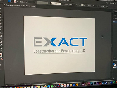 Exact Construction & Restoration branding logo typography