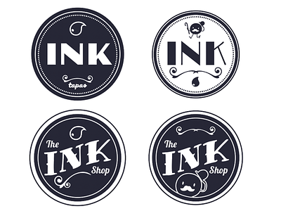 Inkshop Badges app app design badge logo badges branding graphic design illustration logo logomark typography