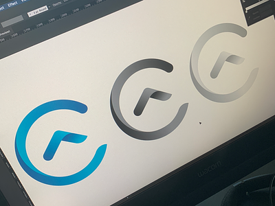 Logo Concepts concept curve fold gradient icon logo logomark modern